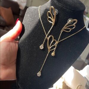 Elegant Gold Butterfly Jewelry Set